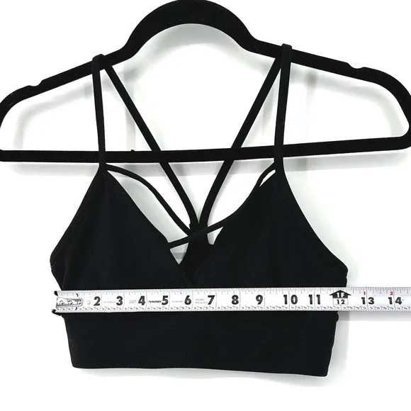 Lululemon Black Strappy Criss Cross Sports Bra Expand Your Limits Sz 6 - W2BDMS - Picture 7 of 7